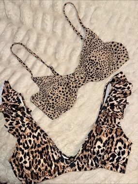 Set of 2: Leopard Bikini Tops